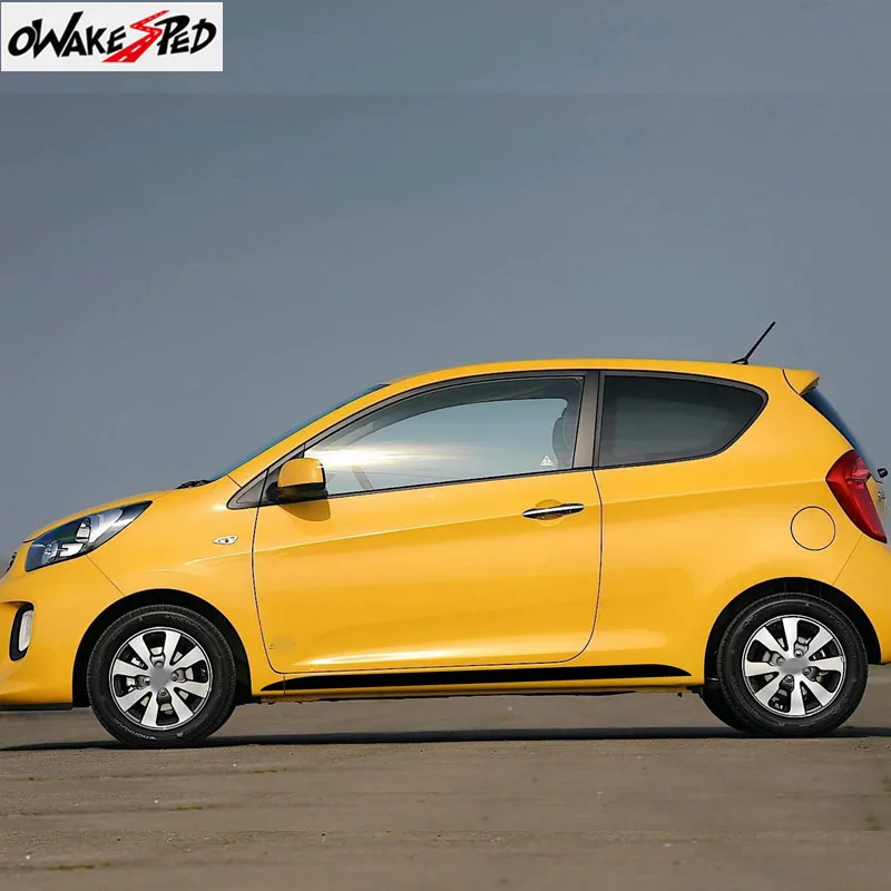 

Углеродное волокно, спортивные дверные боковые полосы для KIA Picanto, утренний автомобильный Стайлинг, декоративная наклейка для кузова, пленка, автоаксессуары, виниловые наклейки