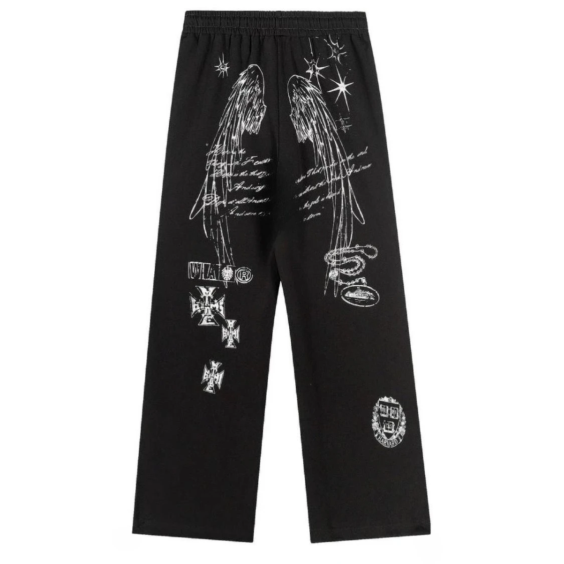 

Европейские и американские хип-хоп трендовые спортивные брюки с буквенным принтом, мужские модные брендовые свободные широкие повседневные брюки на шнурке