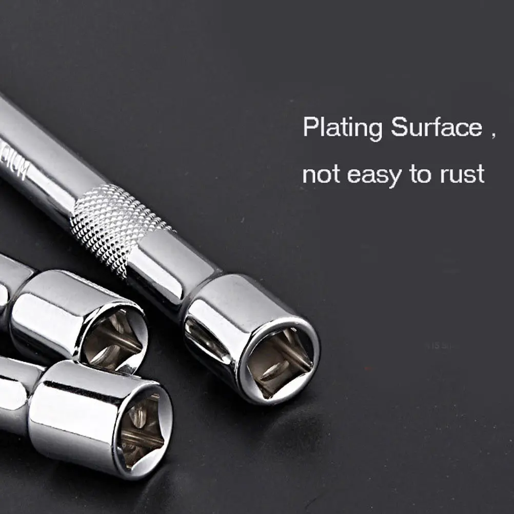 

Набор из 3 удлинителей для торцевых ключей: профессиональные стальные удлинители с рифленой рукояткой, пружинным фиксатором и шариками для увеличения длины