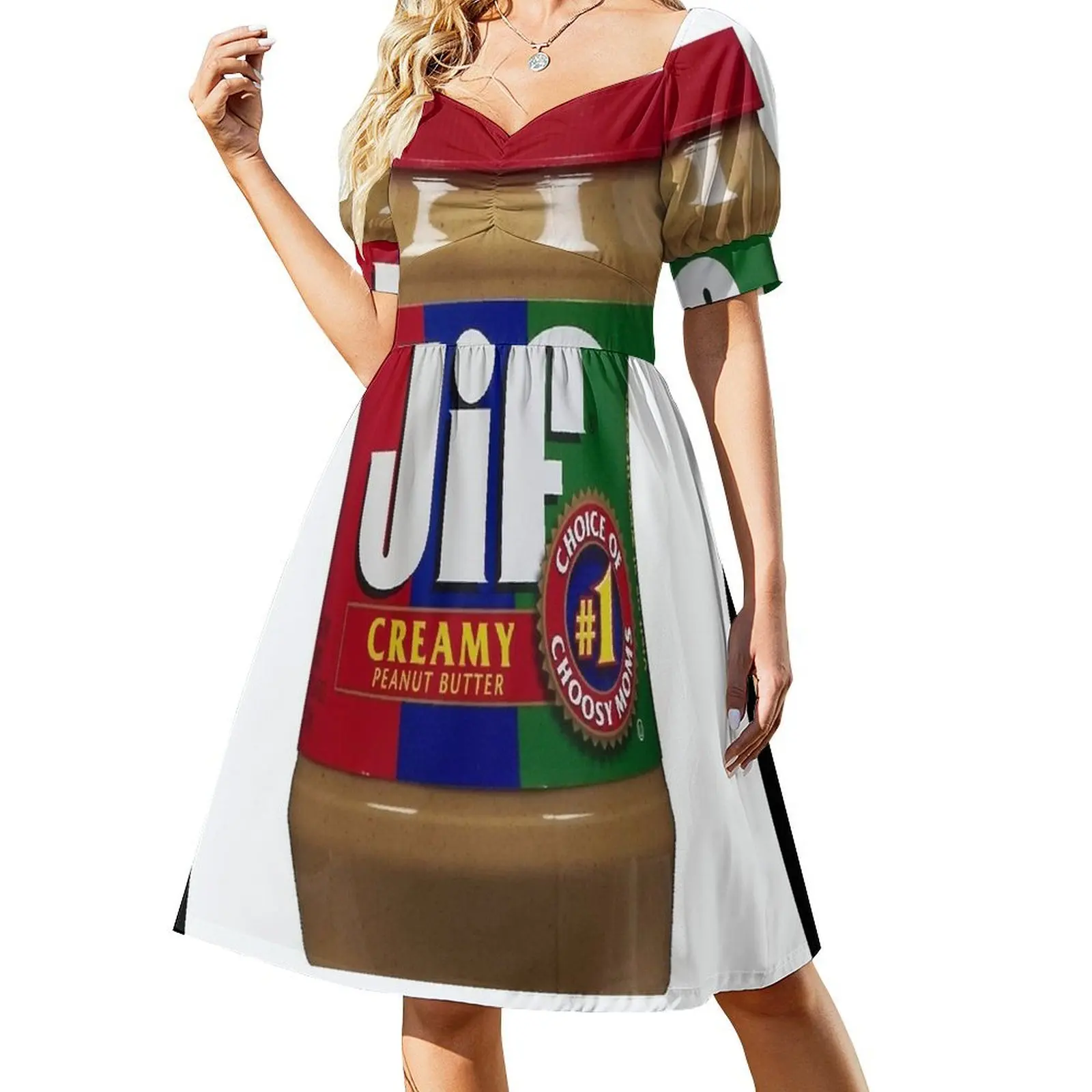 

Jif Peanut Butter (Extra Creamy) - Short-Sleeved Dress summer dress woman 2025 Dress for girls summer daily