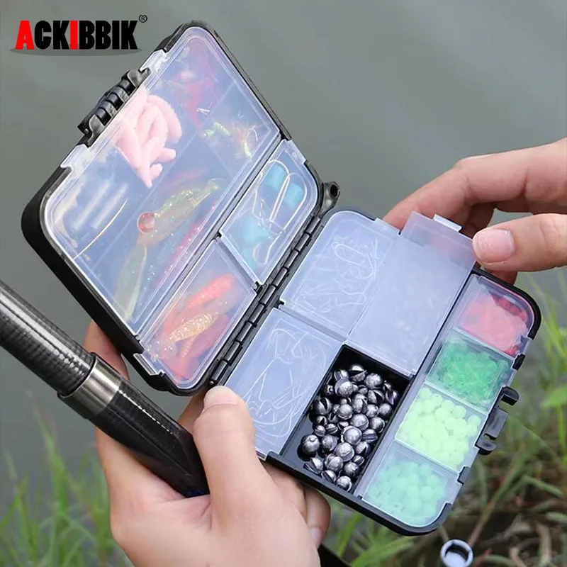 

1pc Small Fishing Tackle Box Mini Utility Lures Fish Boxes Fishing Bait Accessory Box Double-Sided Lure Hook Organizer Tacklebox