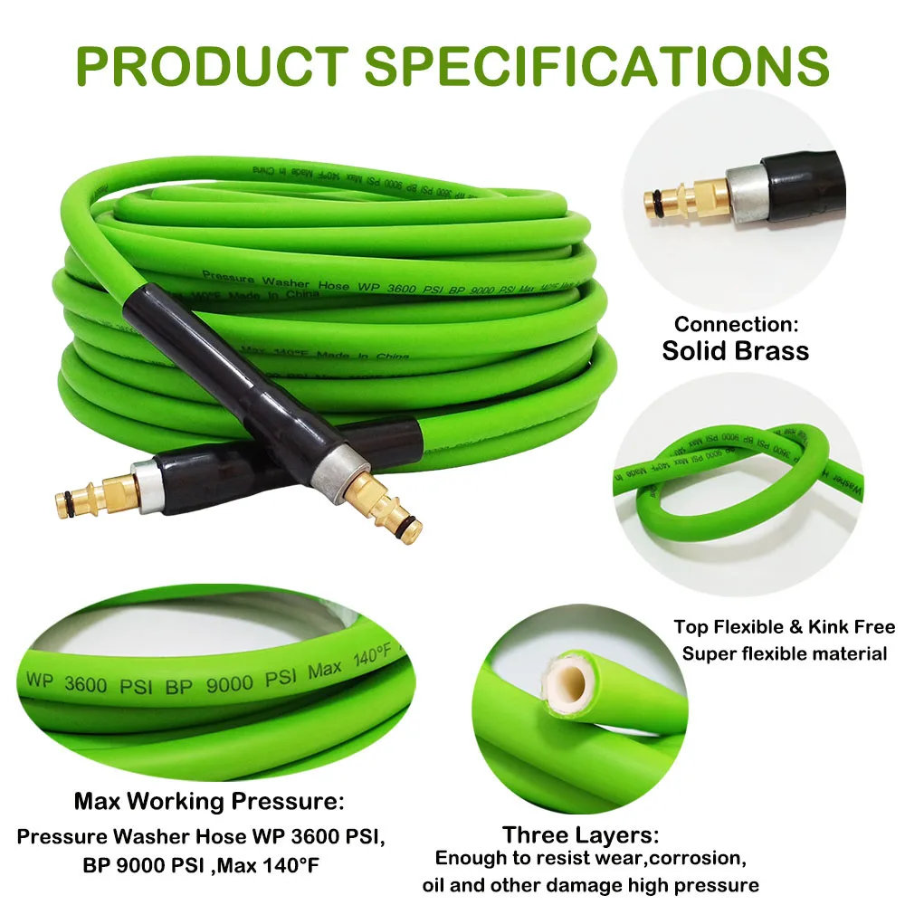 0.5-30M Super Flexible Rubber Tube Car wash Hose Cleaning Extension Hose For some of Black & Decker/Michelin /AR/ Makita