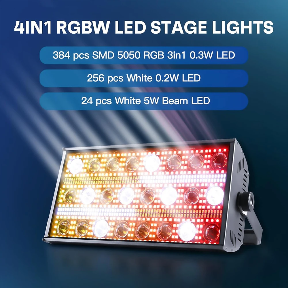 2PS 300W LED 무대 조명 스트로브 LED RGBW DJ 조명 워시 및 빔 조명 사운드 제어 DMX 512 조명 무대 조명 파티