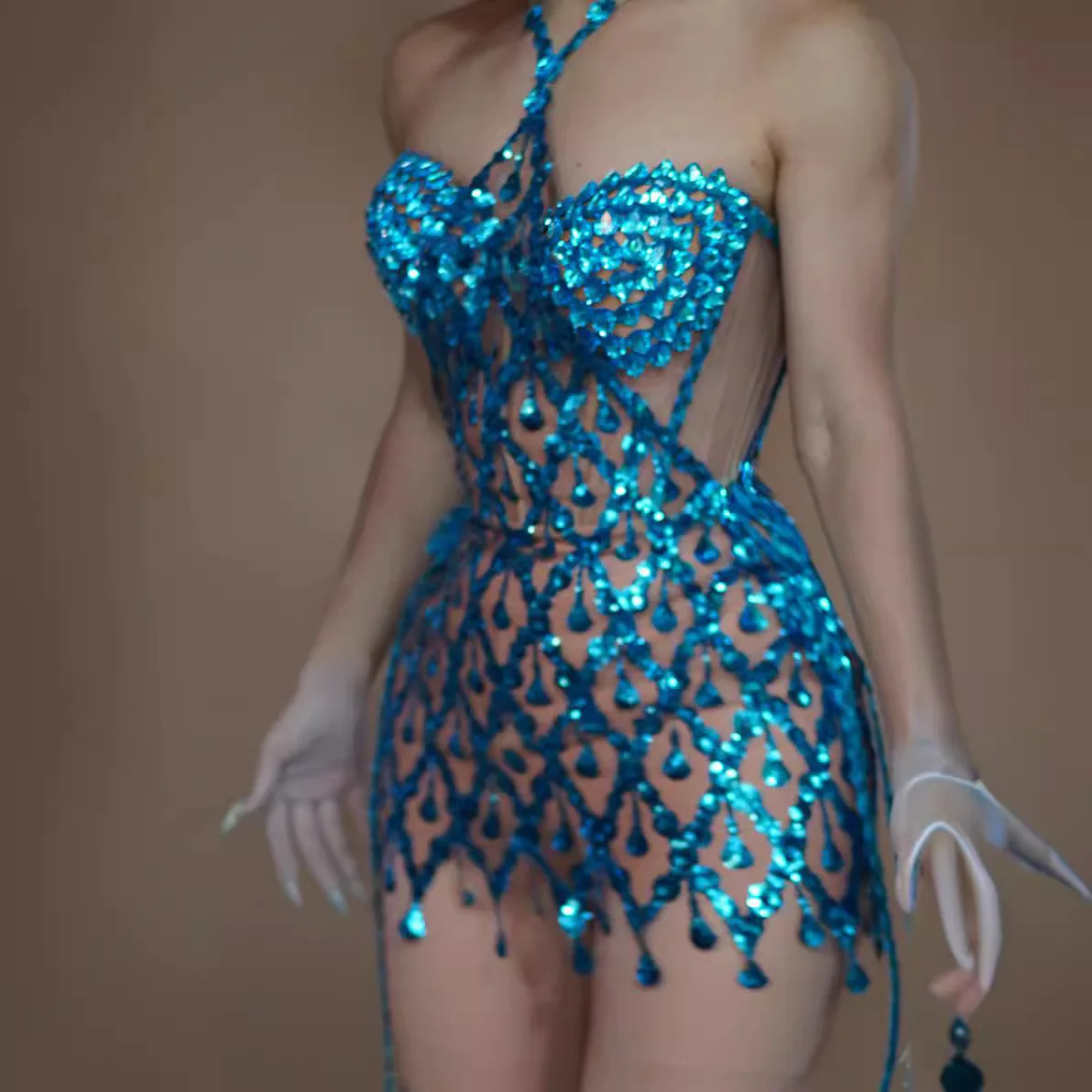 عيد ميلاد مثير تنورة جوفاء منظور مأدبة شركة عشاء حفلة سهرة فستان Vestidos Festa Luxuosos Vestidos De Gala