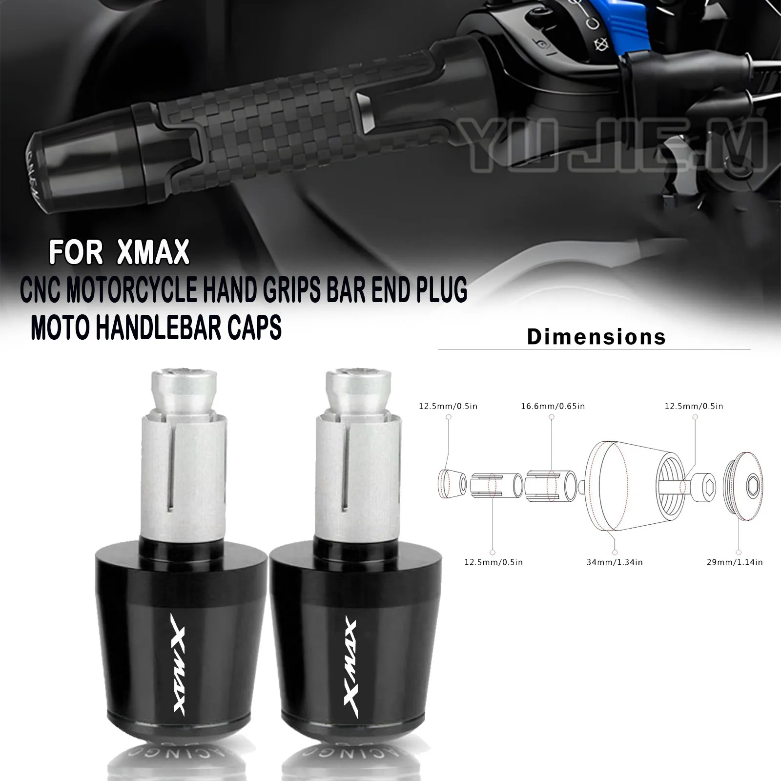 

Мотоциклетные ручки с ЧПУ, заглушки на руль мотоцикла, колпачки на руль для XMAX 125 250 300 400 X-MAX 2016 2017 2018 2019 2020 2021