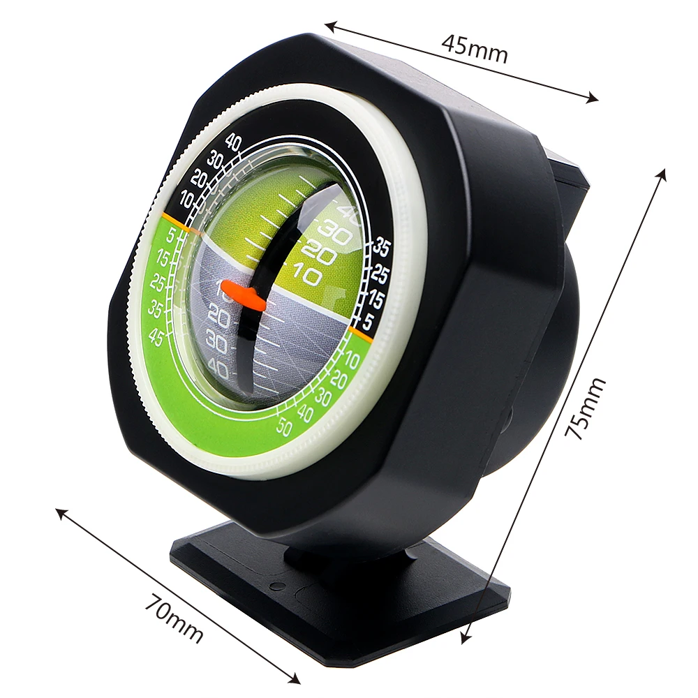 Auto Slope Meter Level Dashboard Ornaments Car Compass Car Vehicle Declinometer Gradient Built-in LED Inclinometer Angle