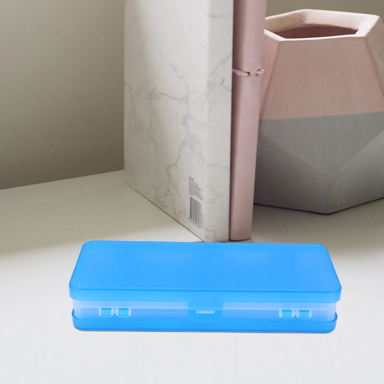 3Pcs Double Sides Pencil Box Translucent Plastic Student Pencil Case with Dual Opening Design Sleek Edges Multi-Functional