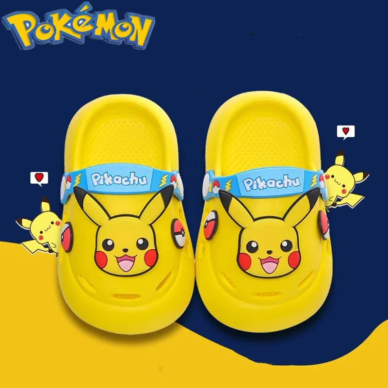 Pokemon Children\'s Slippers Summer Beach Shoes Indoor Non-slip Soft Bottom Kawaii Pikachu Anime Peripheral Toys Birthday Gift