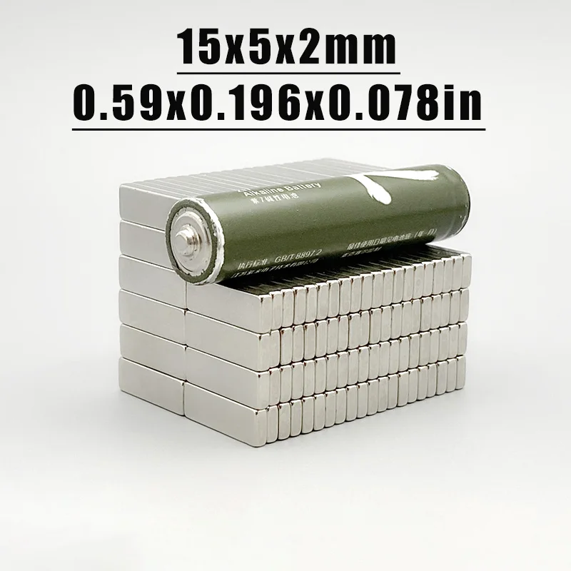 10-500pcs 15x5x2mm Magnet Neodymium Magnet N35 NdfeB Permanent Magnetic Imanes Magnets Square Shape 15*5*2 Magnet Accessory
