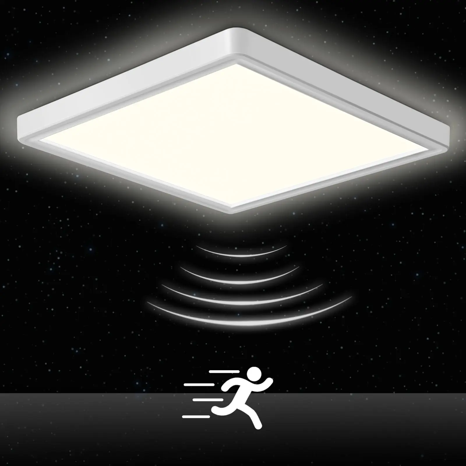 Oeegoo 18W LED-Deckenleuchte mit Radarsensor, 1800 lm, 4000K...