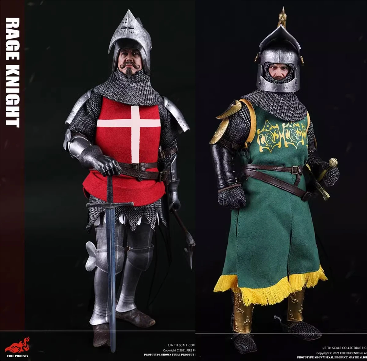 

FIRE PHOENIX FP012 FP009 FP008 1/6 Die Cast Alloy Fearless Knight Rage Knight Action Figure Full Set Collectible Model Toys Gift