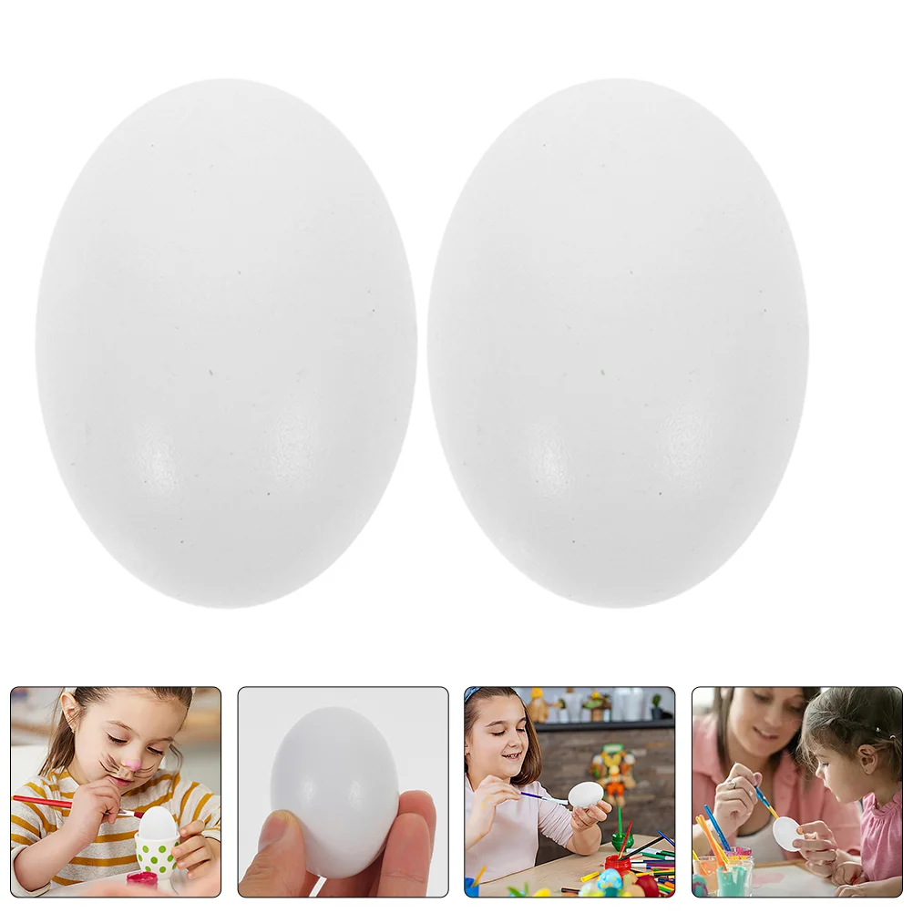 

6 Pcs Craft Wooden Unfinished Paintable Realistic Fake Eggs for Home Decor Holiday Gifts Family Fun Reusable Projects