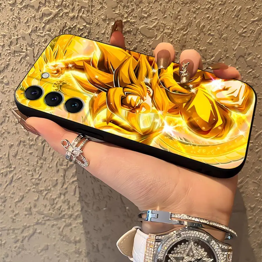 لعبة دراغون بول كارتون جوكو غطاء هاتف ناعم أسود لهاتف سامسونج جالاكسي S24 Plus S23 Ultra S21 FE S25 Edge S20