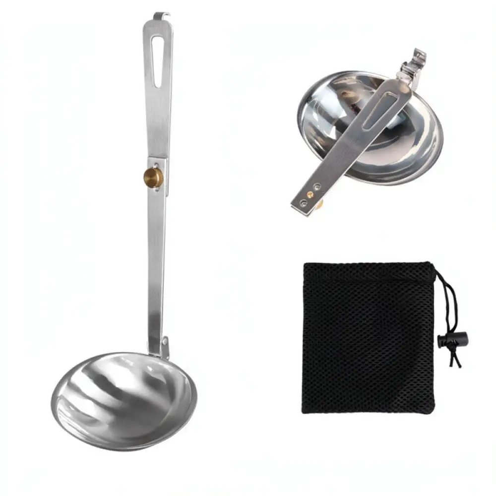 Stainless Steel Folding Soup Ladle For For Campleader Outdoor Camping Gear Portable Cooking Utensil Picnic Hiking Travel Tool