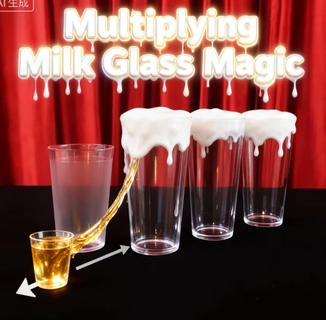 Multiplying Milk Glass Magic Trick - 1 to 3 Cup Transformation Illusion for Bar & Stage Magicians Magia Props Tricks