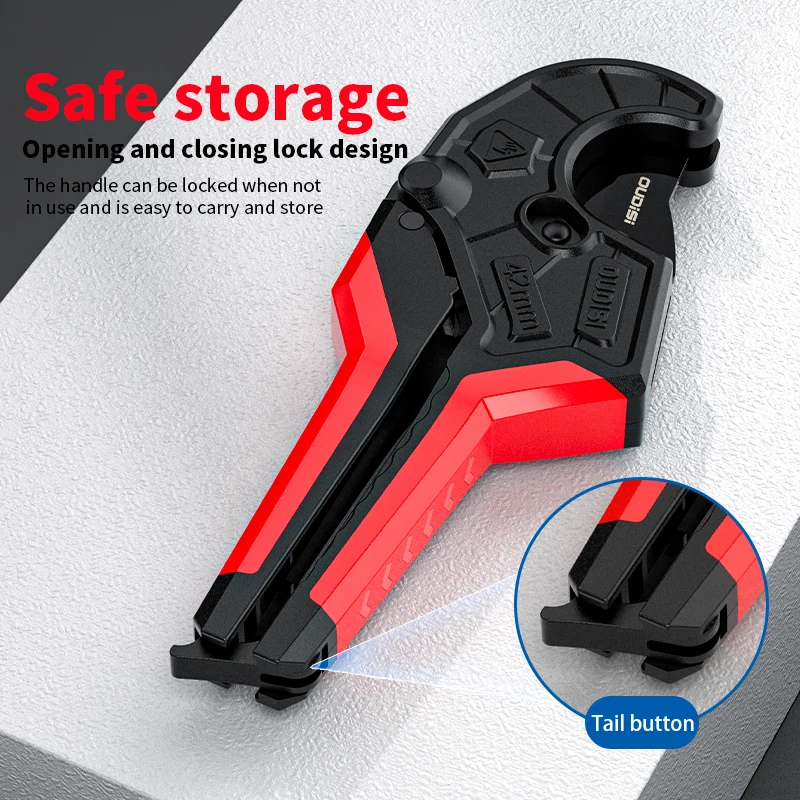 High Hardness Pipe Cutter 0-42mm Aluminum Alloy Body Ratchet Scissors Tube Cutter for PVC PPR PEX Plastic Hoses Plumbing Pipe view 5