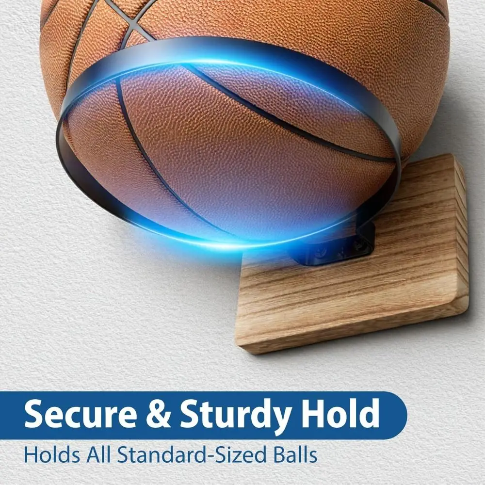 

Wooden Base Basketball Holder Space Saving Universal Ball Storage Holders Multi-functional Display Rack Home Decor