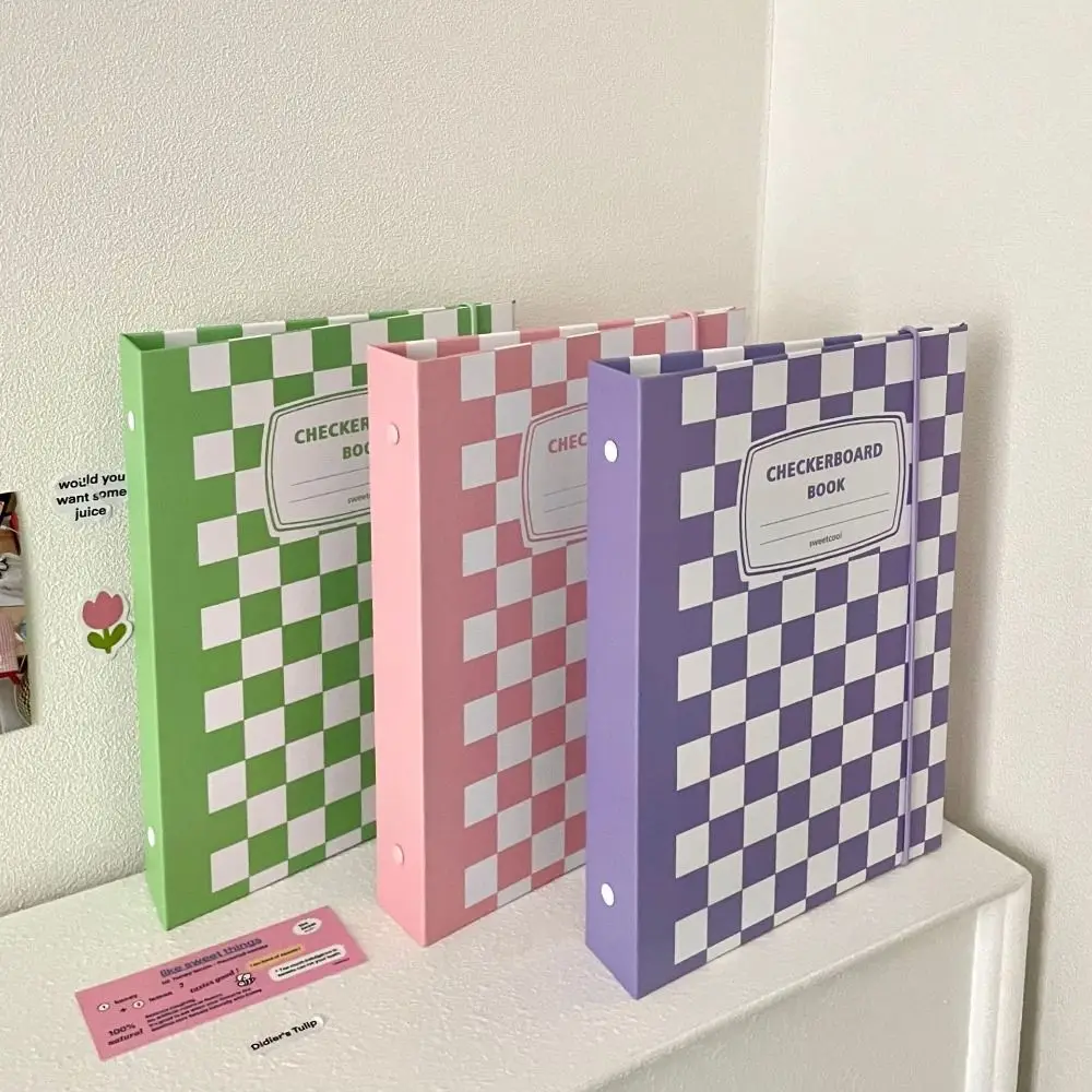 

Checkerboard A5 Kpop Idol Photocard Binder Book Jacket Loose-leaf Photo Card Holder 6-hole Hard Cover Idol Photo Album