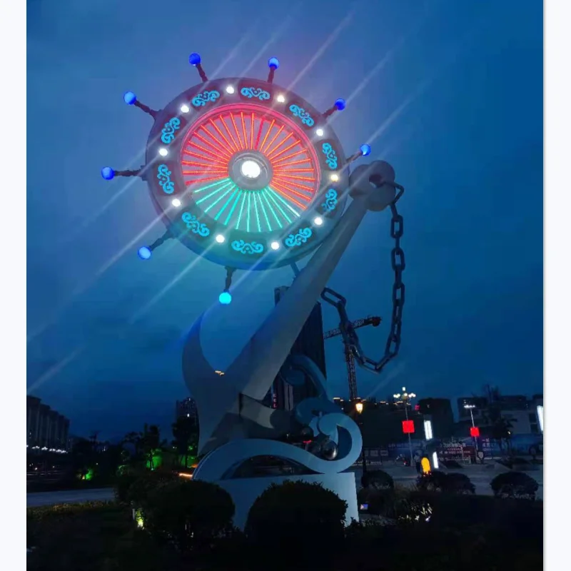 Led Landscape Illuminated Light Lamp Anchor Outdoor Waterproof Luminous RGB