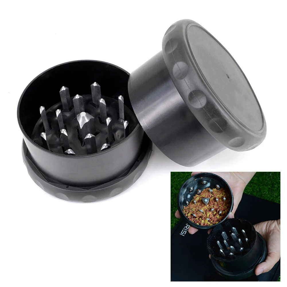 

Boilies Carp Fishing Bait Crusher Grinder Box Aluminum Teeth Lure Crusher Grinding Bait Box Fishing Tools