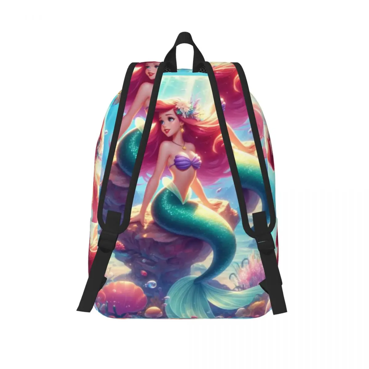 Custom Ariel Princess Travel Canvas Backpack Women Men School Laptop Bookbag The Little Mermaid College Student Daypack Bags