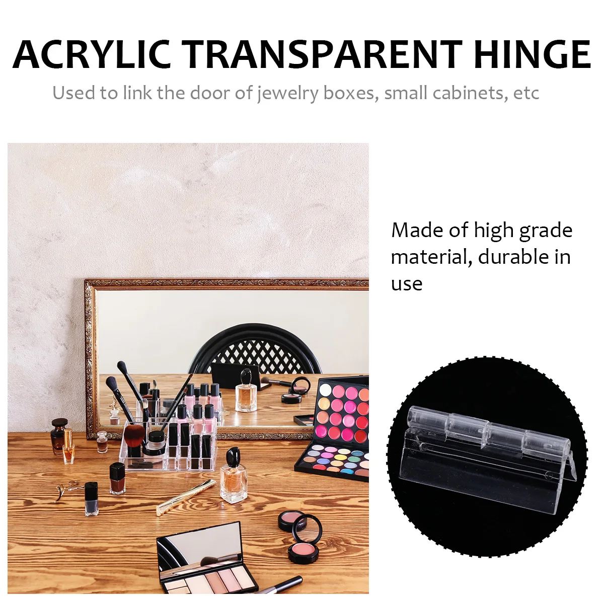 

10 Pcs Acrylic Small Furniture Hinges Durable Home Acrylic Clear Hinge Transparent Hinge Office Shop Wooden Box