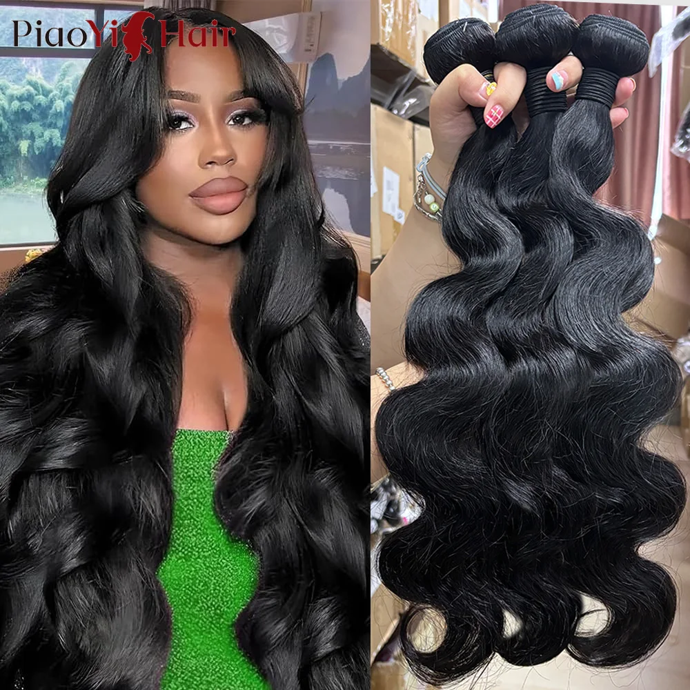 Tissage en lot de cheveux humains Body Wave de 24, 26 et 28 pouces, 12A, extensions de cheveux brésiliens