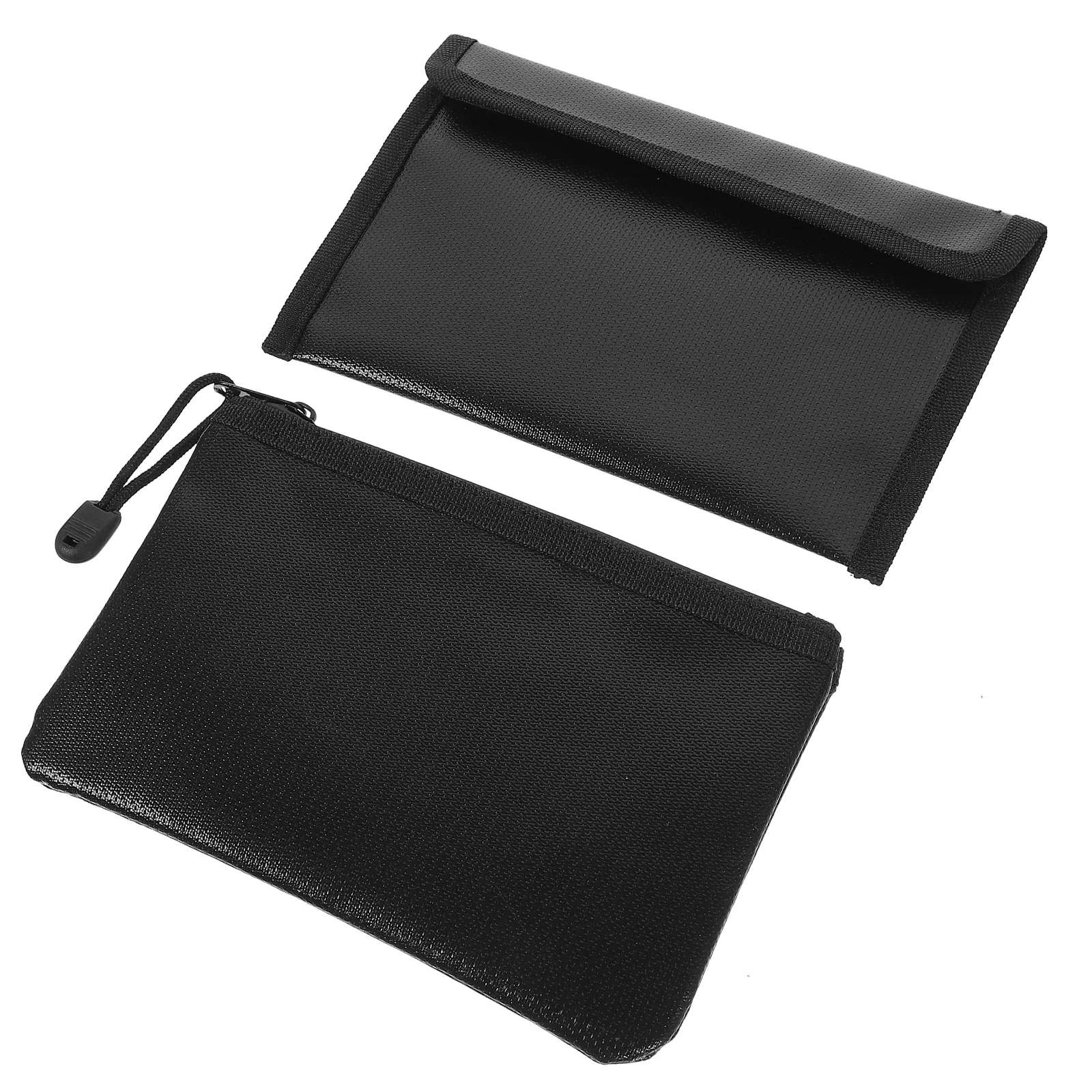 2 Pcs Fireproof File Bag Pouches Holder Organizer Document Household Glass Fiber Silicone Cloth Safe Water Resistant Money