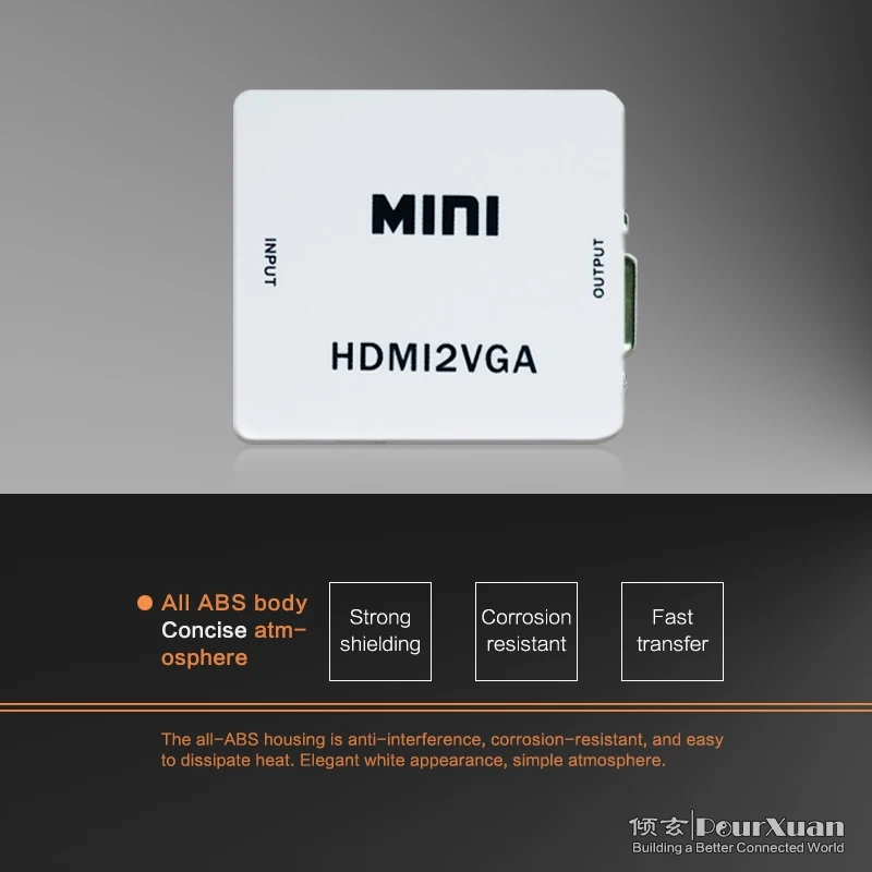 1080P HDMI إلى VGA كابل محول مع الصوت امدادات الطاقة HDMI أنثى إلى VGA أنثى محول محول لأجهزة الكمبيوتر المحمول اللوحي TV