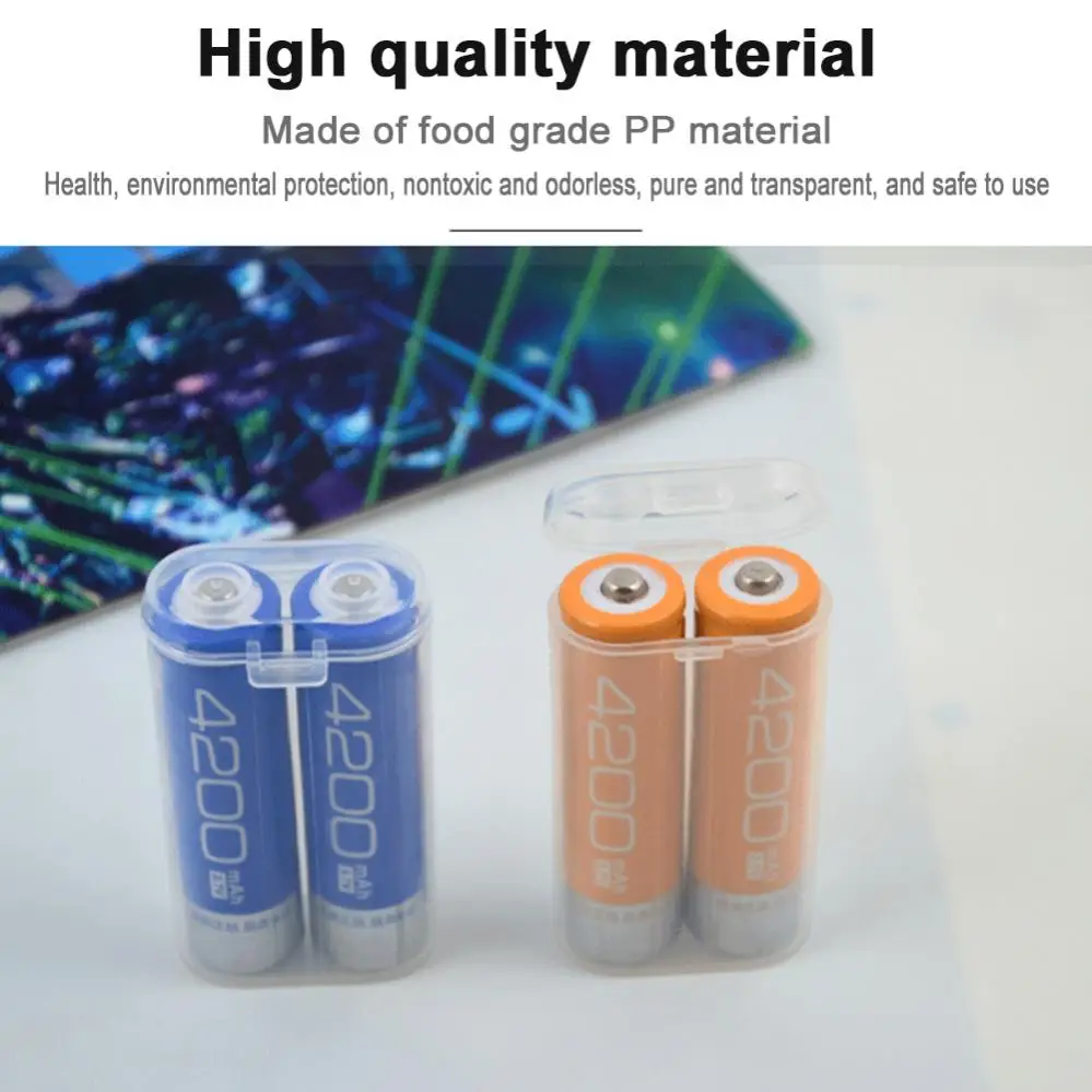 غطاء علبة بطارية آمن من البلاستيك الشفاف صندوق حمل محمول لتخزين بطاريات 2 × 18650 صندوق أكريليك شفاف