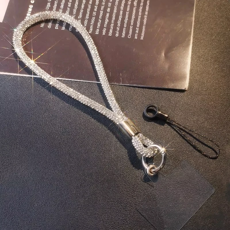 

INS Glitter Phone Lanyard Phone Crystal Wrist Straps Keychain Anti-lost Rope For iPhone 16 Samsung Universal Bling Hanging Cord