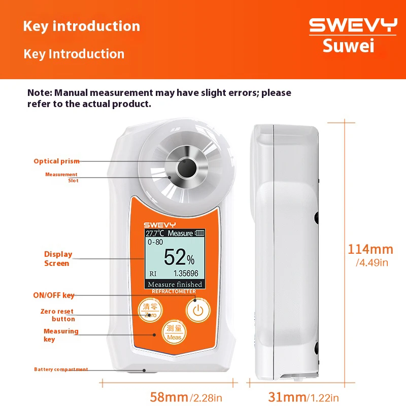 SWEVY SW80S/SW85S مقياس تركيز الكحول الصناعي عالي الدقة مقياس تركيز الكحول كاشف محتوى الكحول #3