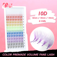 Colorful Premade Volume Fans 6D MIX Individual Lashes 12 Rows Pre Made Russian Volume Fan Eyelash Extension Faux Mink Make Up