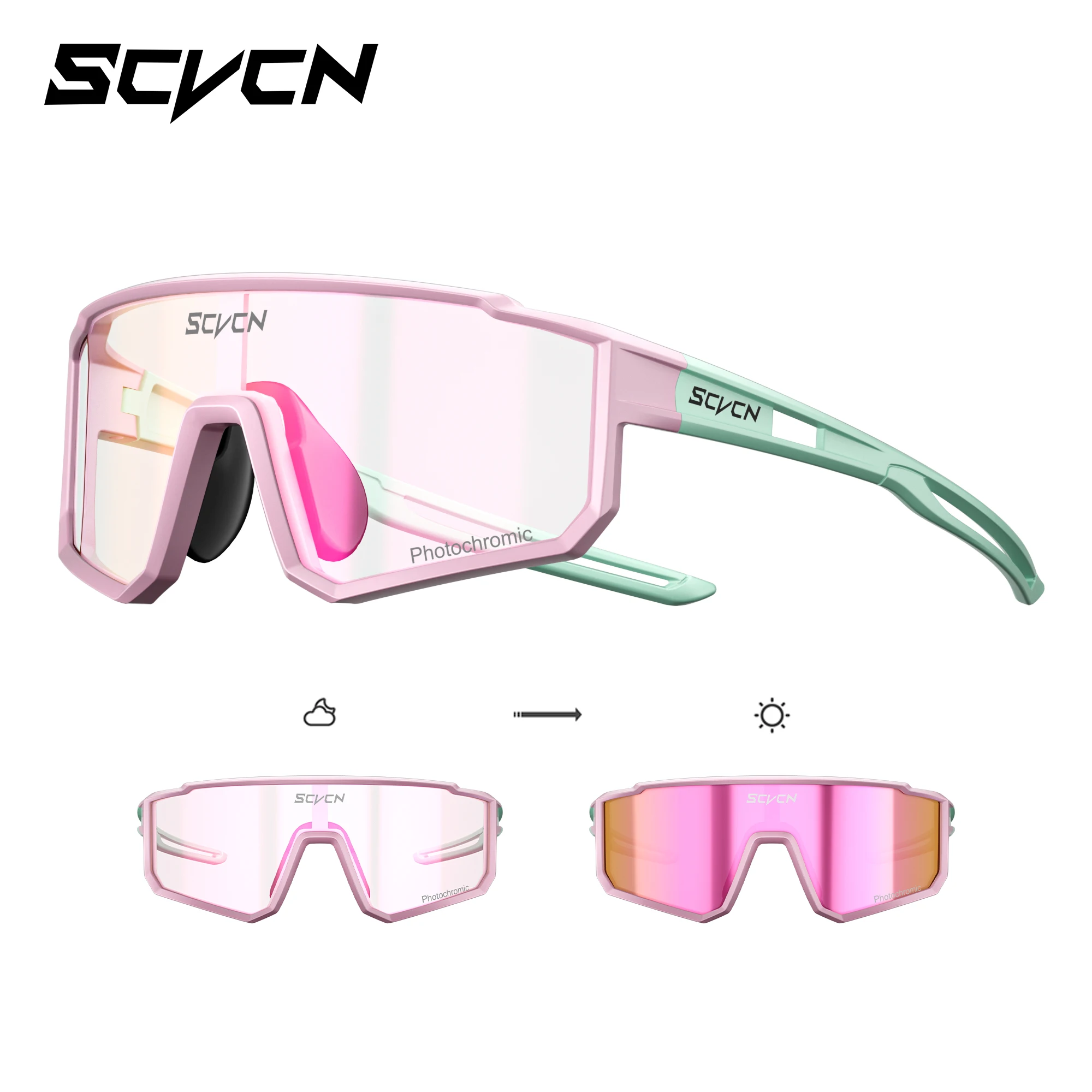 AliExpress SCVCN New Photochromic Children Cycling Glasses Teenager UV400 Eyewear Outdoor Sports Sunglasses Boy Girls Road Bikes Cycling