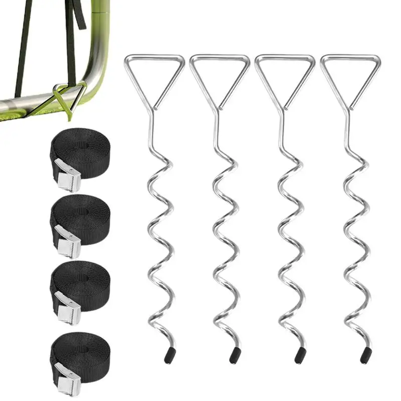 

Trampoline Stakes Anchors Stakes For Trampoline Heavy Duty High Wind Trampoline Accessories Down Spirals Ground Anchors Stakes