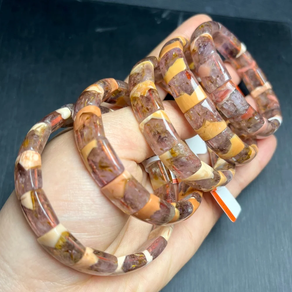 

Natural Aurora Bracelets Crystal Gemstone Fashion Healing Chakra Reiki Yoga Energy Bracelet 1pcs 10x14mm