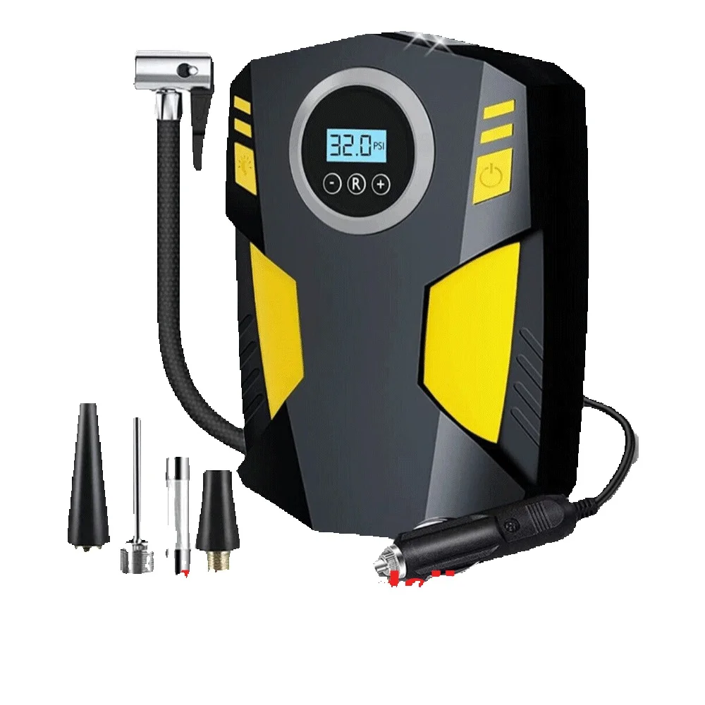 Digitaler Autoreifenfüller mit Display, tragbarer 12V DC-Luftkompressor mit LED-Licht