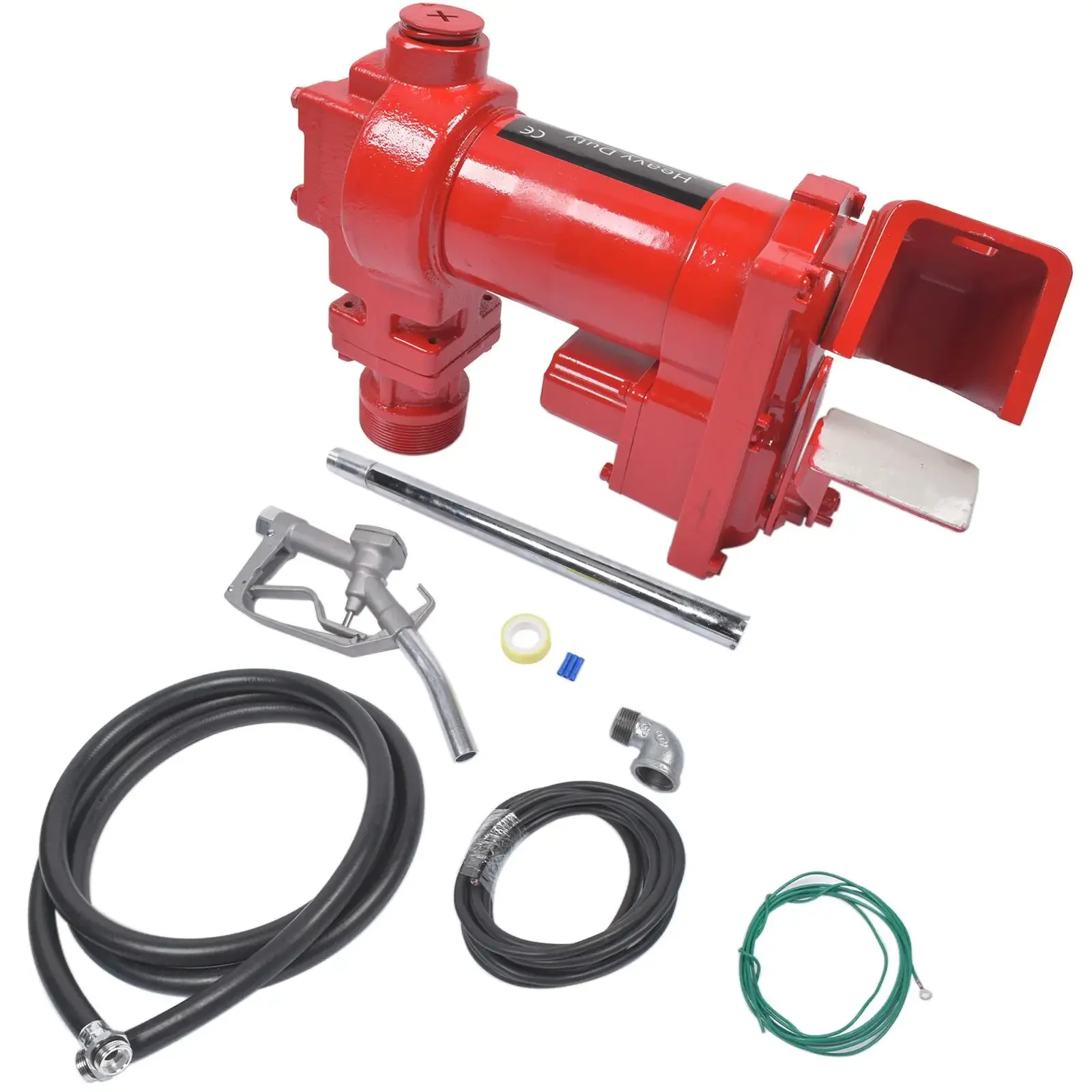 AP03 20GPM 12V Red Fuel Transfer Pump w/Nozzle Kit for Car Truck Tractor Diesel