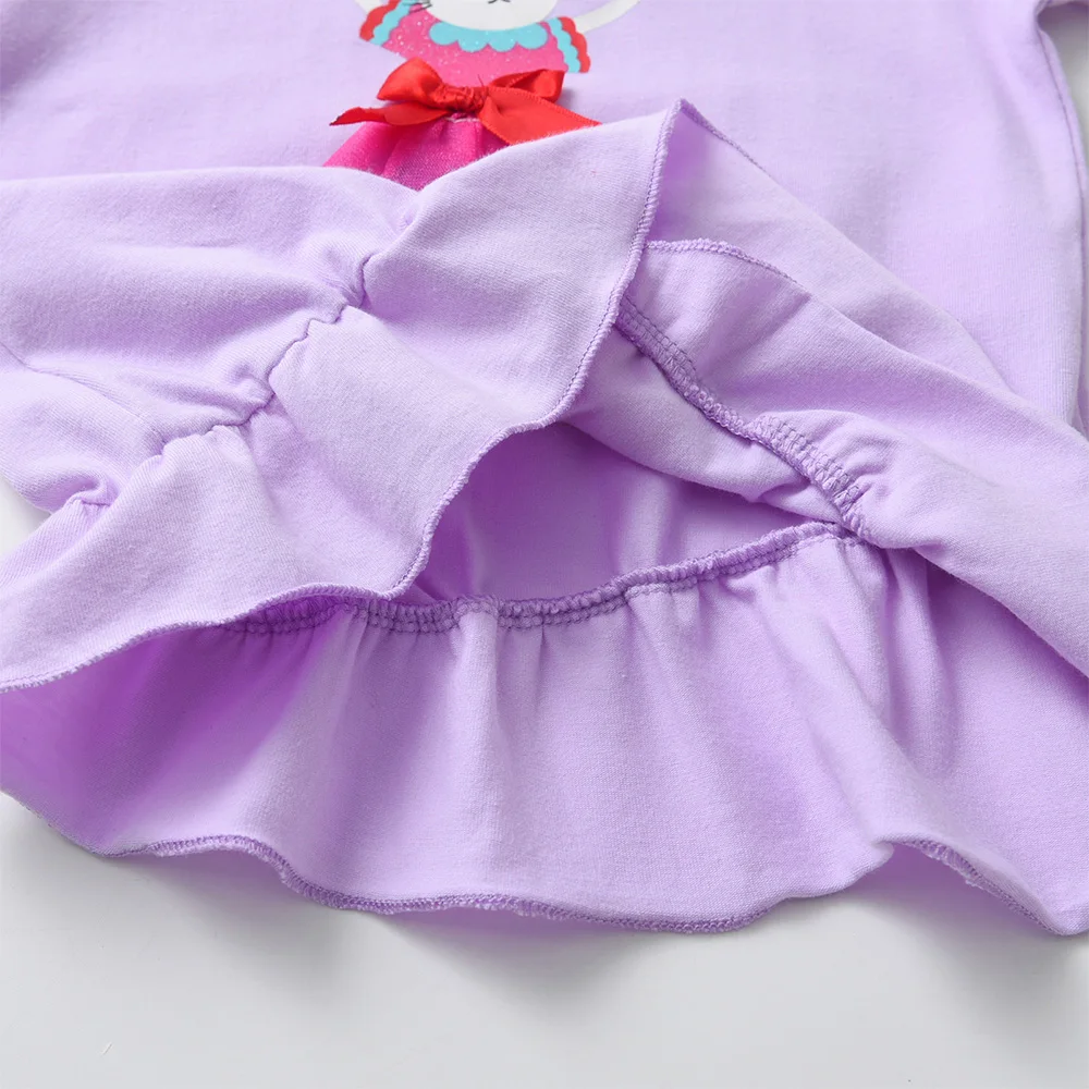 Mädchen 3D Hasen-Blumendruck Langarm Baumwoll-Freizeitshirt und Leggings 2-teiliges Outfit Kinder Lavendel Weiche Kleidungssets – Detail 8