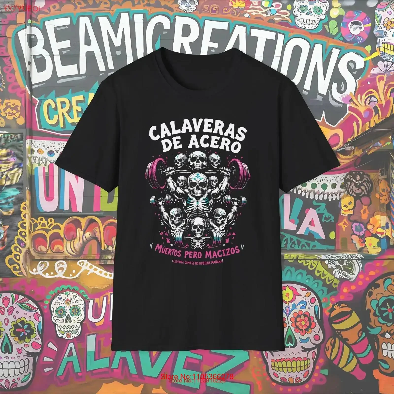 Camiseta Calaveras de Acero Muertos Pero Macizos, para Gimnasio, Fitness, Fuerza, con Diseño de Calaveras, de Algodón, Estilo Vintage Lavado, Unisex, Suave