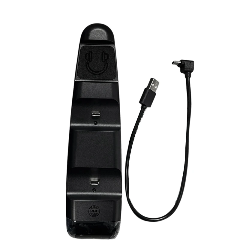 

Console Controller Docking Charger for Slim RGB Top Grip Dual Docking Charger Gamepad Charging Docking Charger Black-A23U