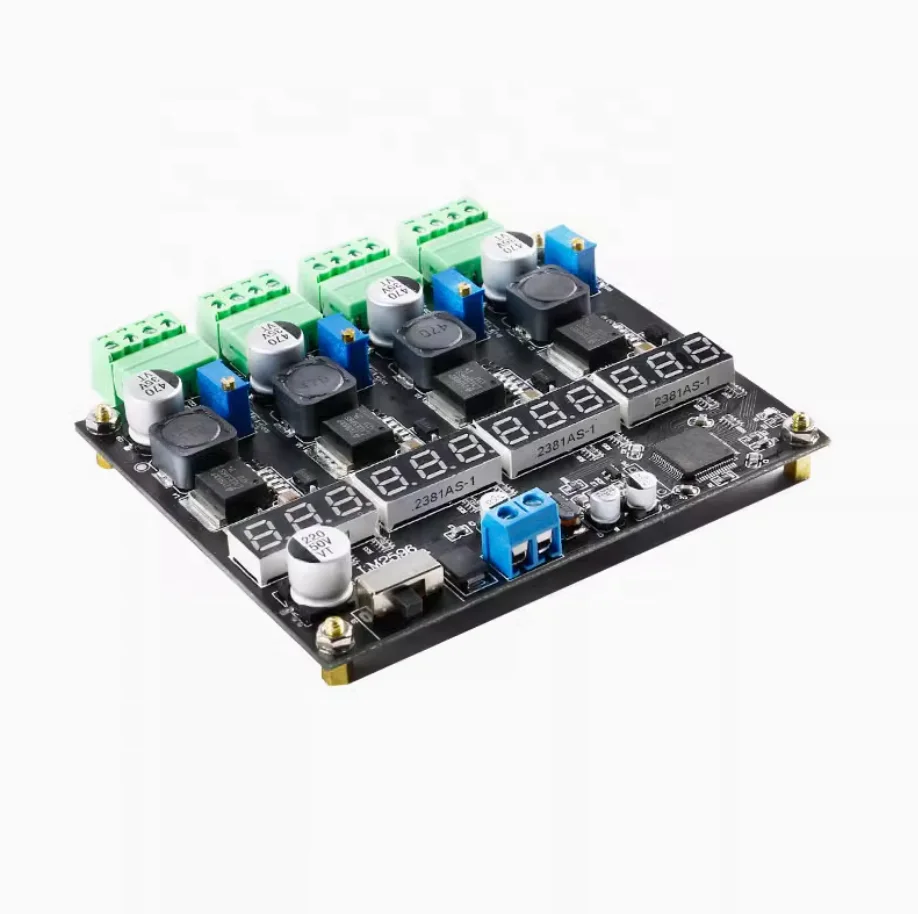 LM2596 Multi-channel Switching Power Module Four-way Digital Display DC-DC Adjustable Buck Output Power Module