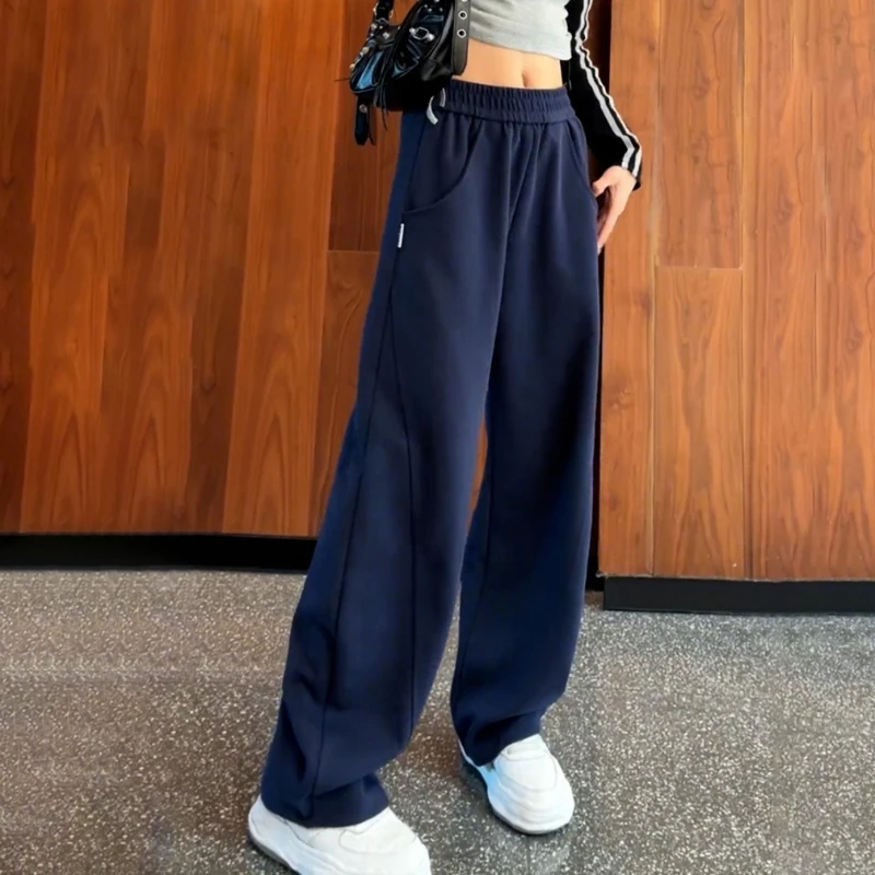 

2026 Girls‘ Banana Fit Pants, Autumn Straight Wide Leg Trousers for Big Kids Casual Comfortable Bottoms New Arrival