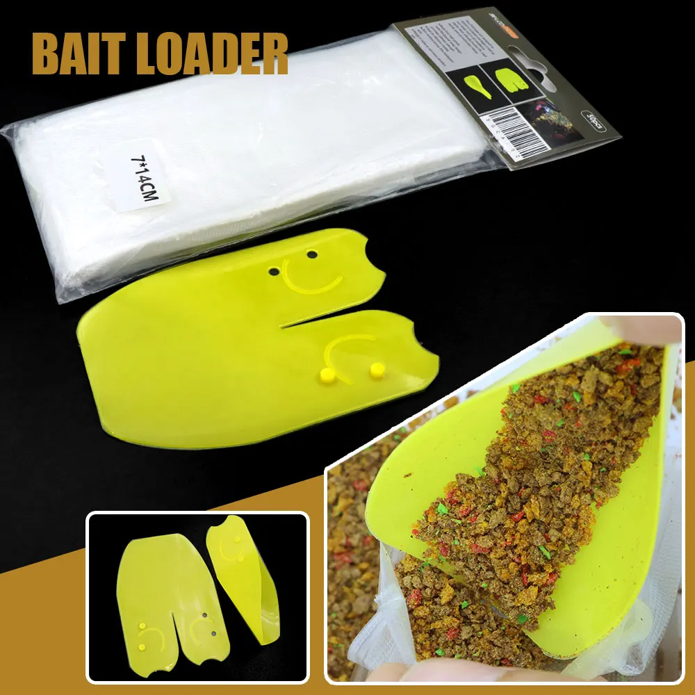 

50pcs PVA Bags With Carp Fishing Bait Loading Tool Method Feeder Fishing Equipment Hair Rig Bait Thrower For Fishing Tackle Kit