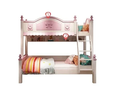 Bilayer Princess Children Beds Split Slide Up And Down Height Bunk Economic Children Beds Bedroom Furniture