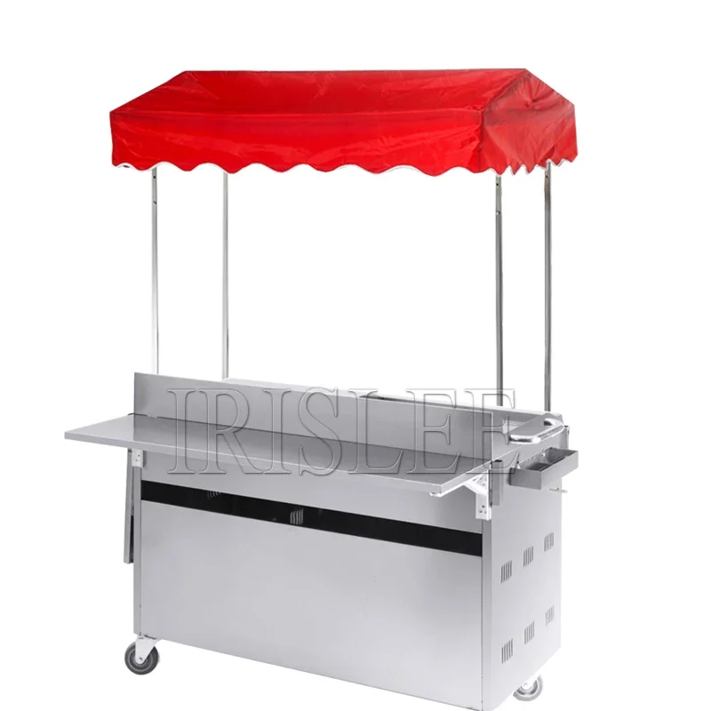 New Standard Fast Food Truck Square Top Mobile Multi-Function Dining Car Snack Cart