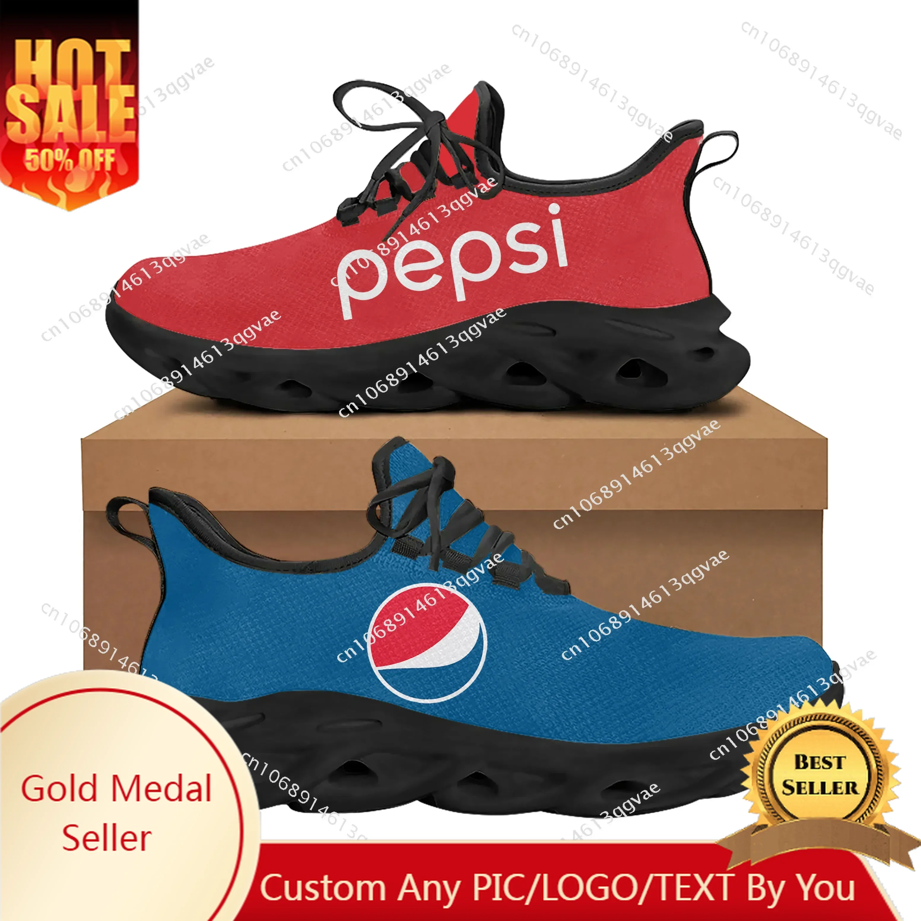 

P-Pepsi-Cola Flats Sneakers Mens Womens Sports Running Shoes High Quality Sneaker Lace Up Mesh Footwear Tailor-made Shoe Balck