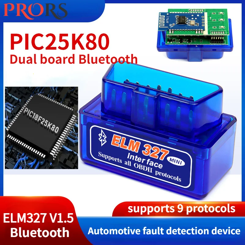 Latest Bluetooth/WiFi Double PIC18f25k80 Chip ELM327 V1.5 OBD2 obd Scanner Universal Disgnostic Tool For Android/IOS High qualit