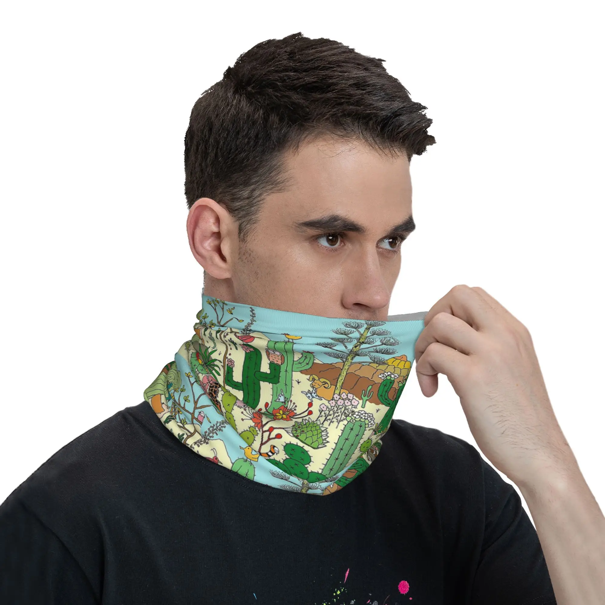 Arizona Desert Museum Bandana Neck Gaiter Gedrukt Wrap Sjaal Multifunctionele hoofddeksels Hardlopen Unisex Volwassen Wasbaar