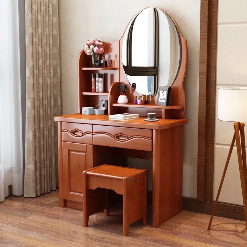 

Solid wood dressing table, bedroom, dressing table, integrated modern and minimalist dressing table, small unit, Chinese style d